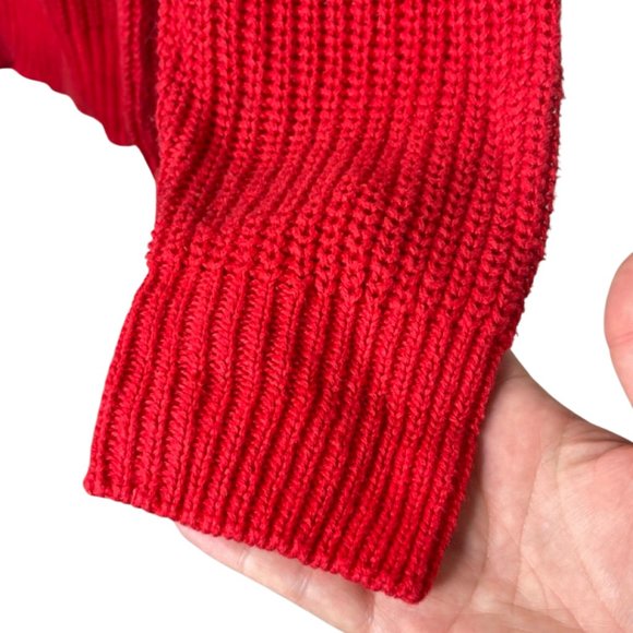 PICKET AND POST | Vintage Red Crewneck Preppy Professor Sweater | Size L - Picture 3 of 10